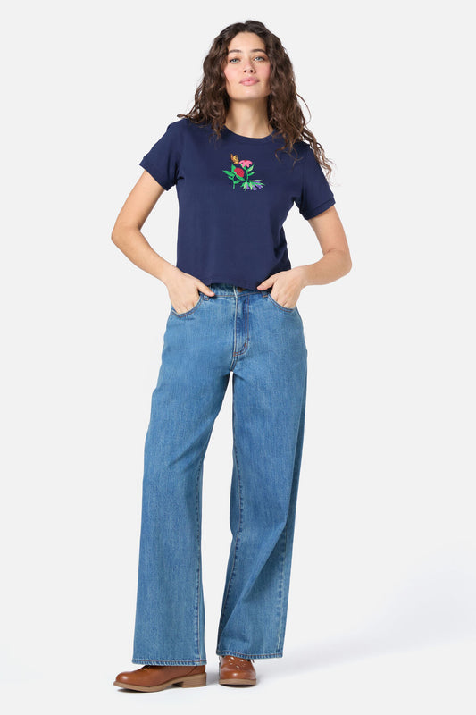 Princess Highway - Garden Party Baby Tee - navy