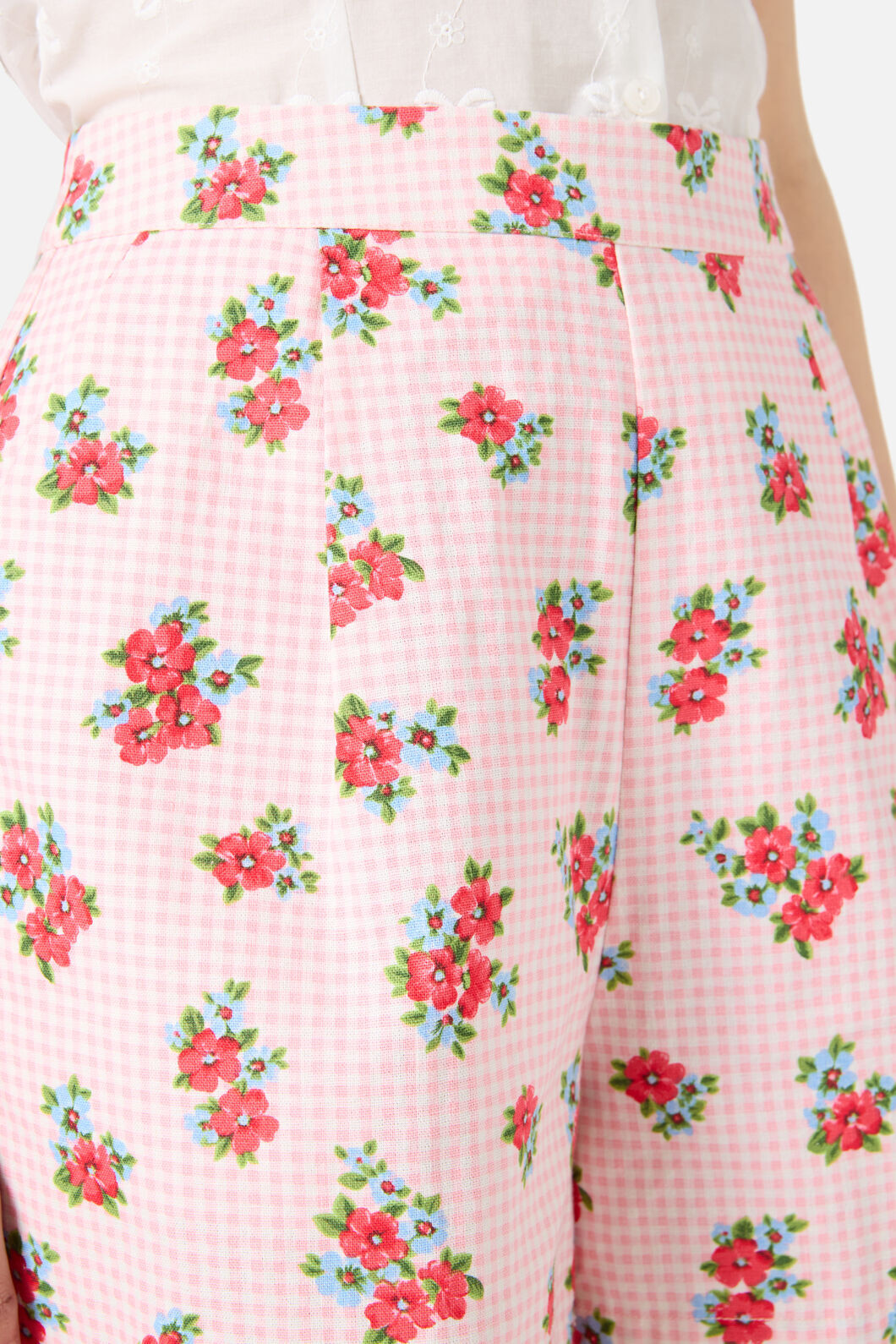 Princess Highway - Gingham Floral Shorts - pink
