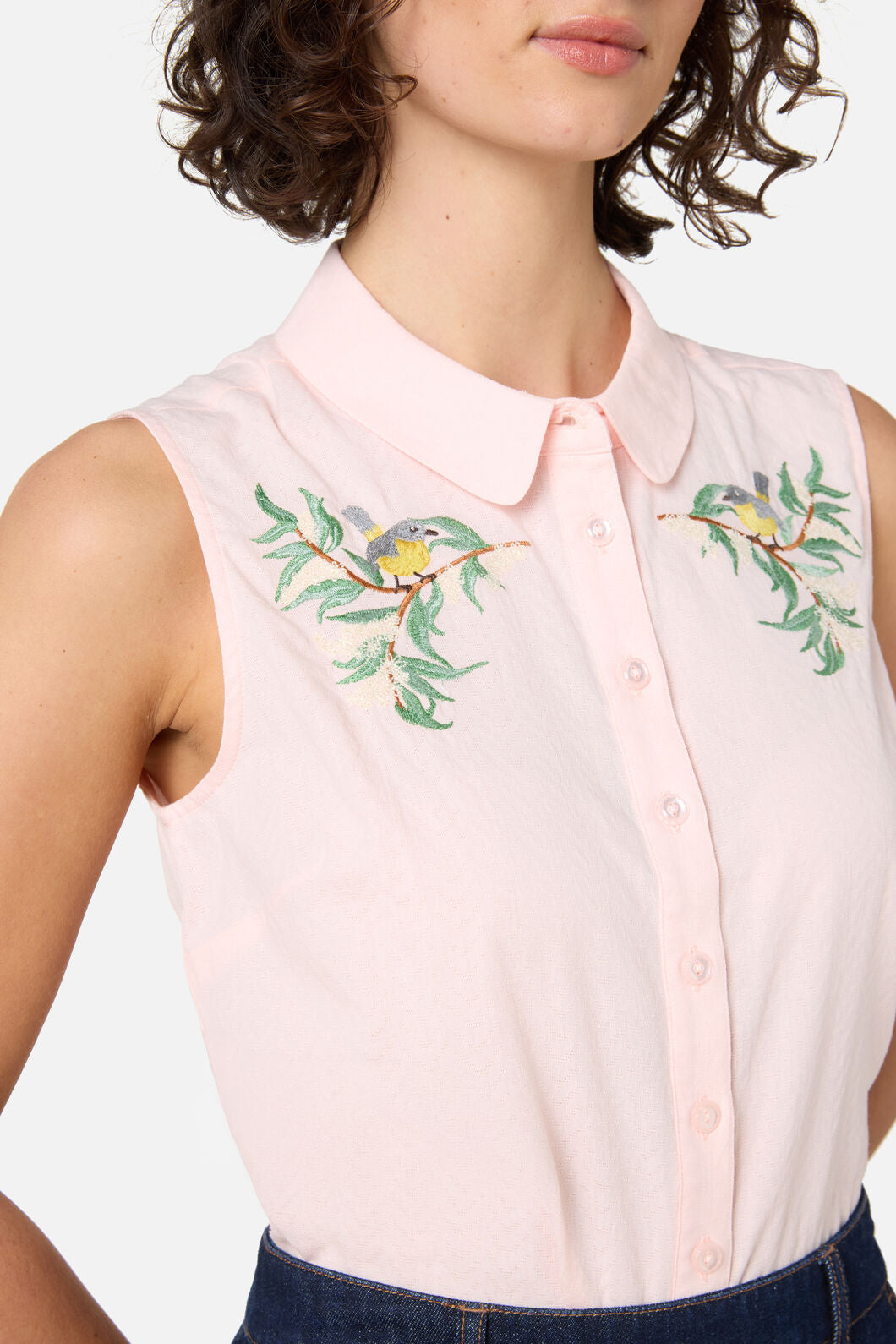 Princess Highway - Robin Embroidered Sweet Shirt - pink