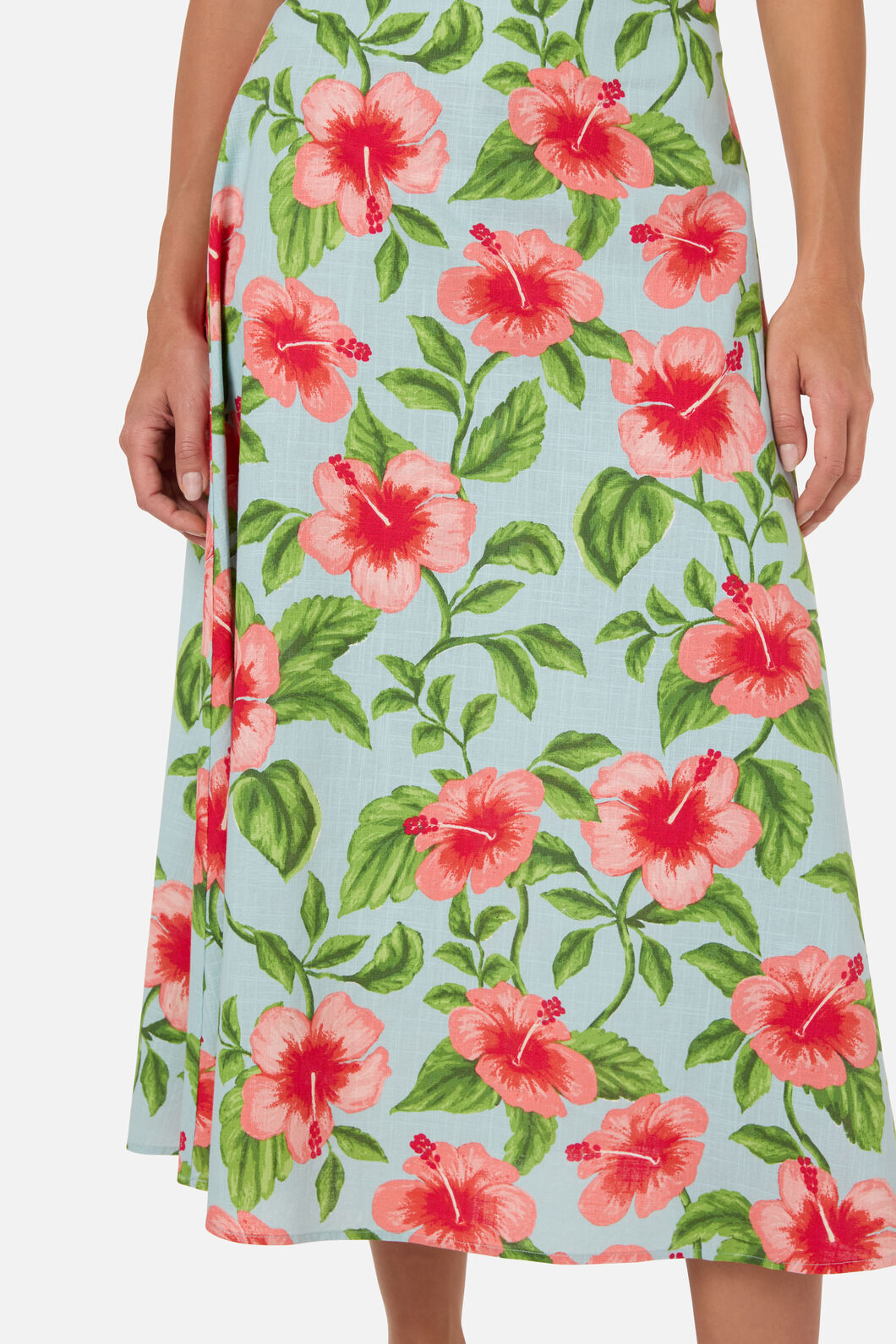 Princess Highway - Hibiscus Summer Midi Skirt - blue