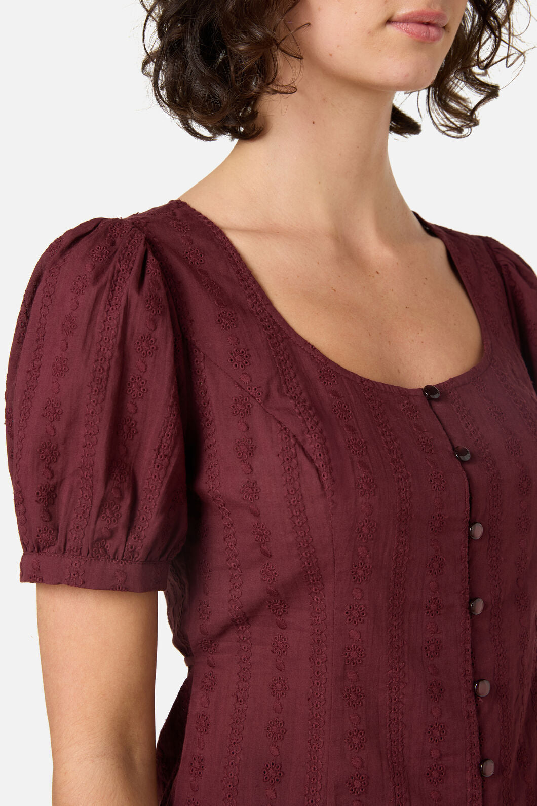 Princess Highway - Nora Prairie Short Sleeve Top - chocolate
