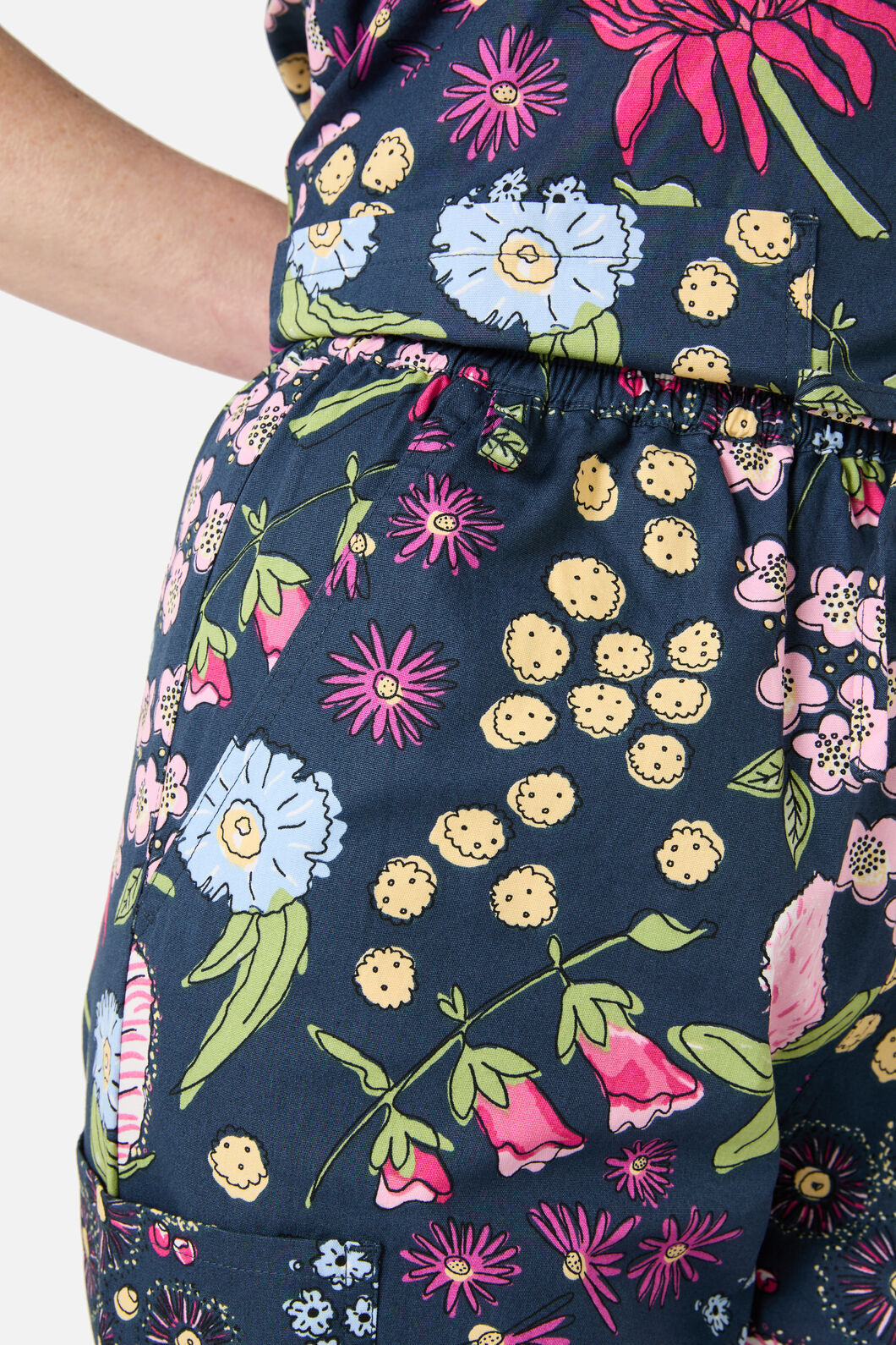 Princess Highway - Native Bouquet scrub set - navy