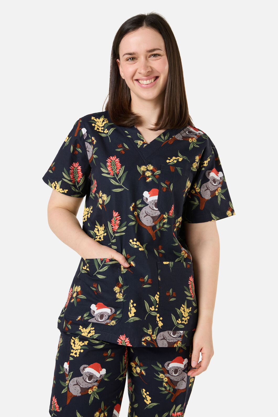 Princess Highway - CHRISTMAS KOALA NAVY SCRUB SET - navy