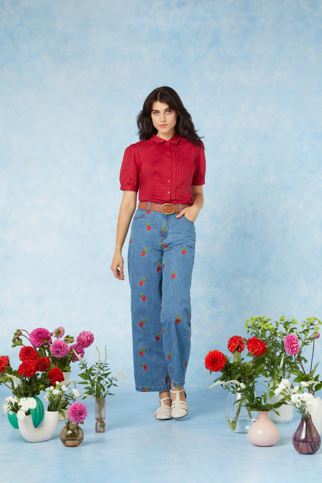 Berry Sweet Embroidered Jean