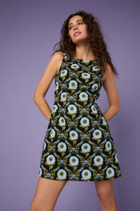 Princess Highway - Sunflower Mini Shift Dress - black