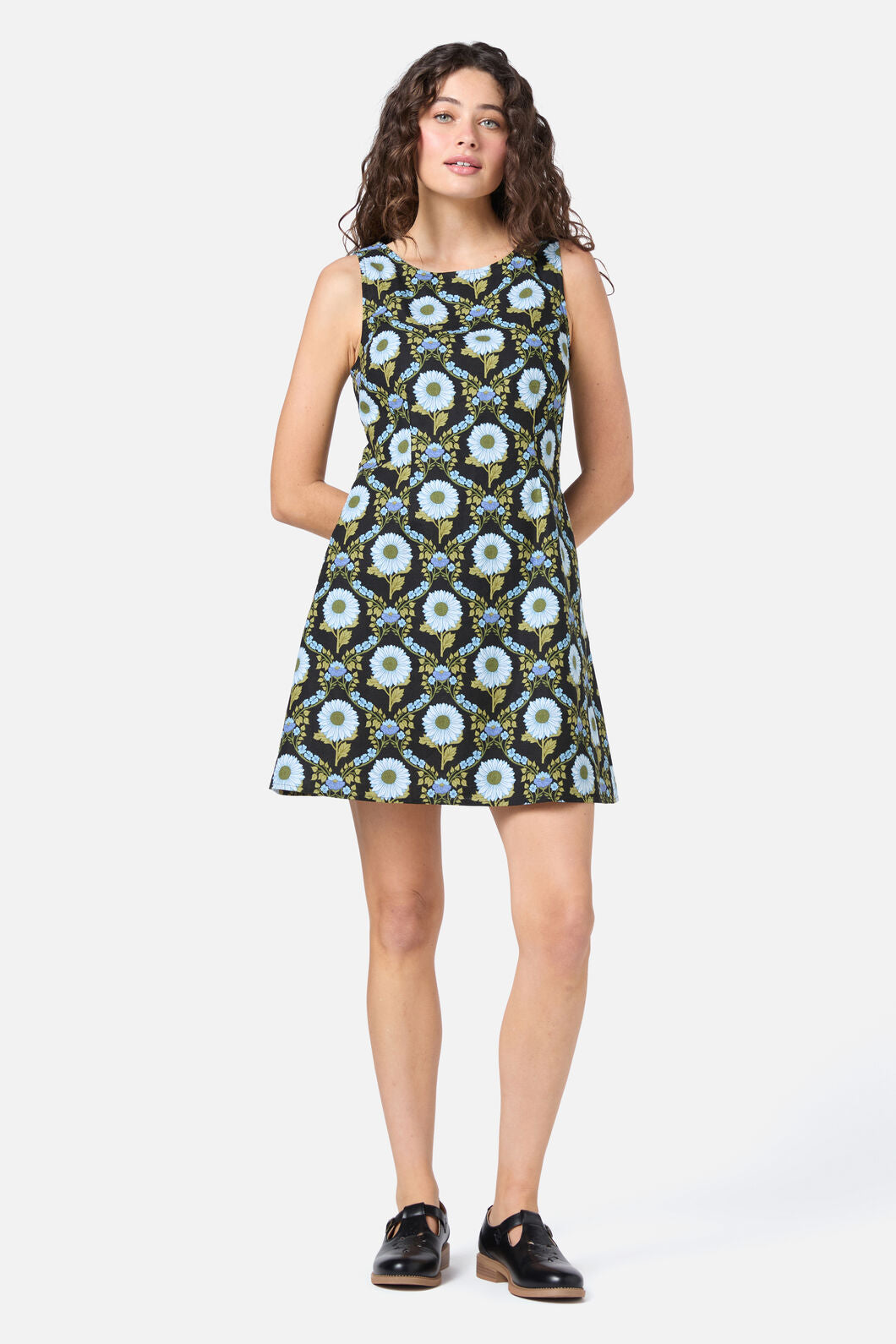 Princess Highway - Sunflower Mini Shift Dress - black