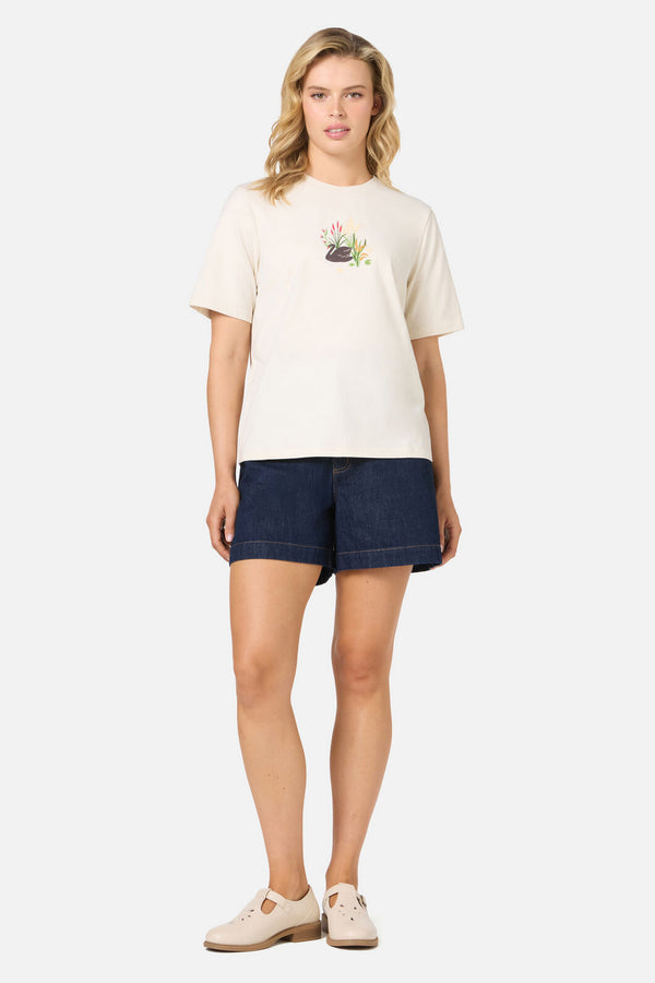 Princess Highway - Pretty Swan Tee - cream