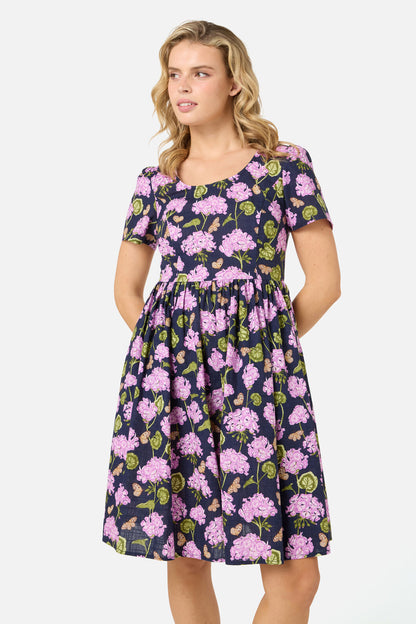 Princess Highway - Geranium Flower Mini Dress - navy
