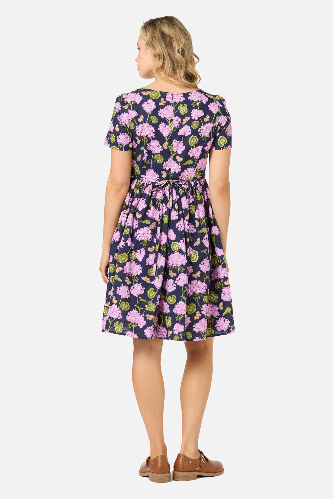 Princess Highway - Geranium Flower Mini Dress - navy