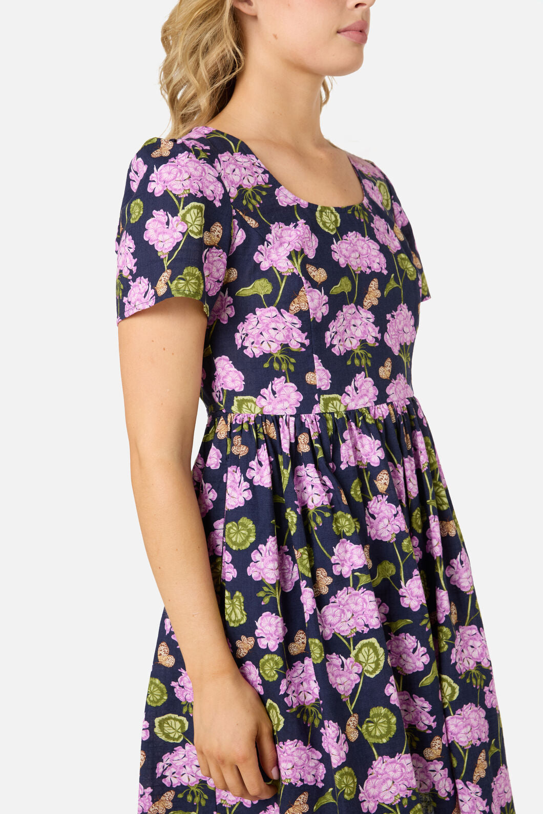 Princess Highway - Geranium Flower Mini Dress - navy