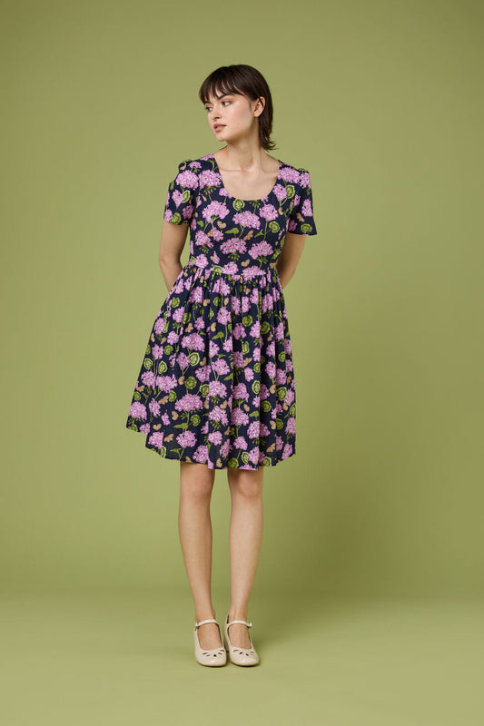 Princess Highway - Geranium Flower Mini Dress - navy