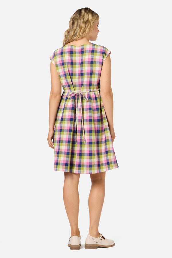 Princess Highway - Cassie Check Smock Dress - blue-multi