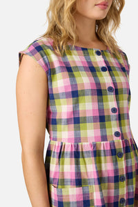 Princess Highway - Cassie Check Smock Dress - blue-multi