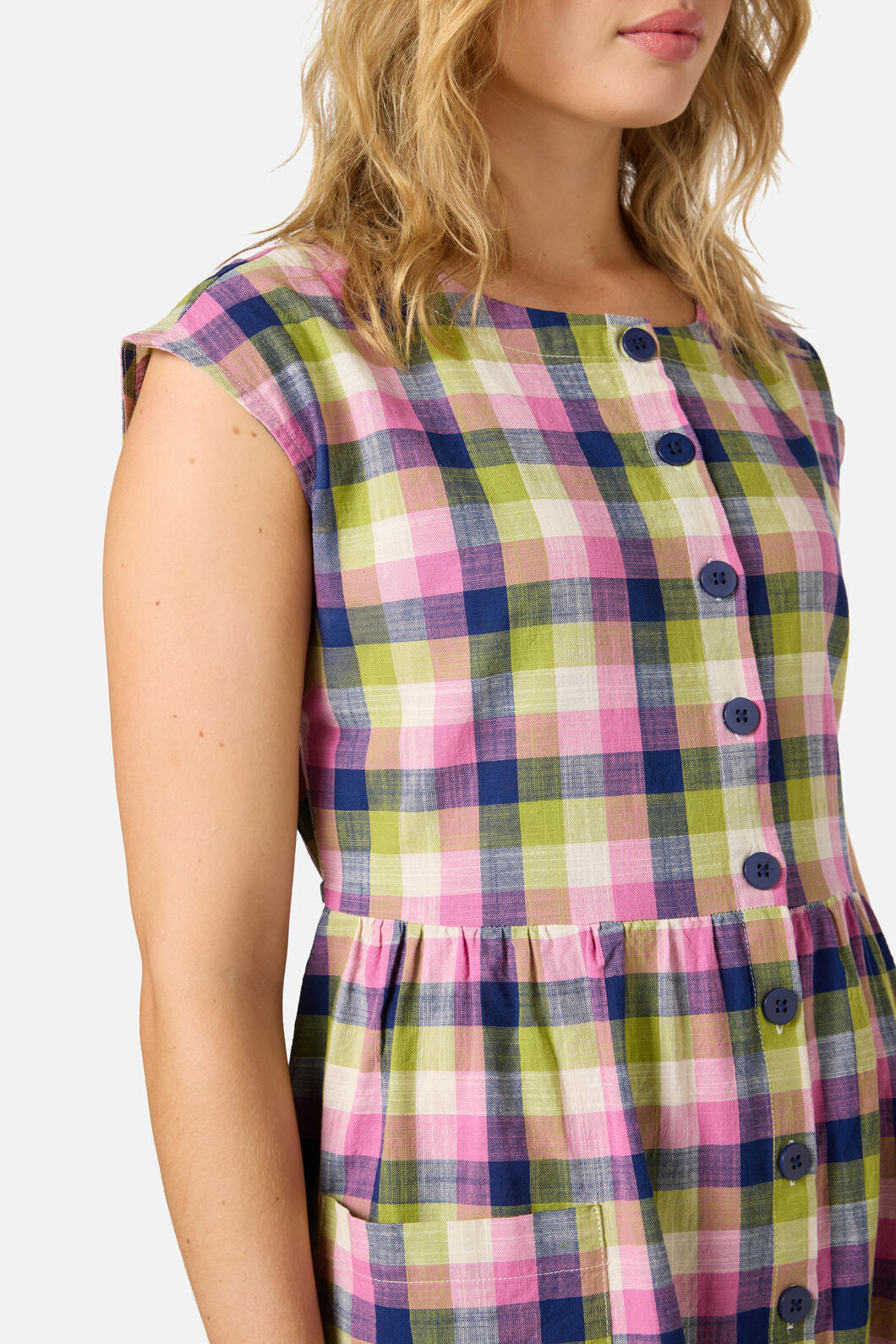 Princess Highway - Cassie Check Smock Dress - blue-multi