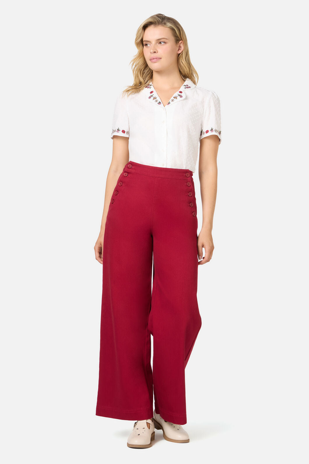 Princess Highway - Susan Sailor Drill Jean - red