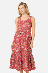 Princess Highway - Libby Bee Ditsy Midi Dress - red