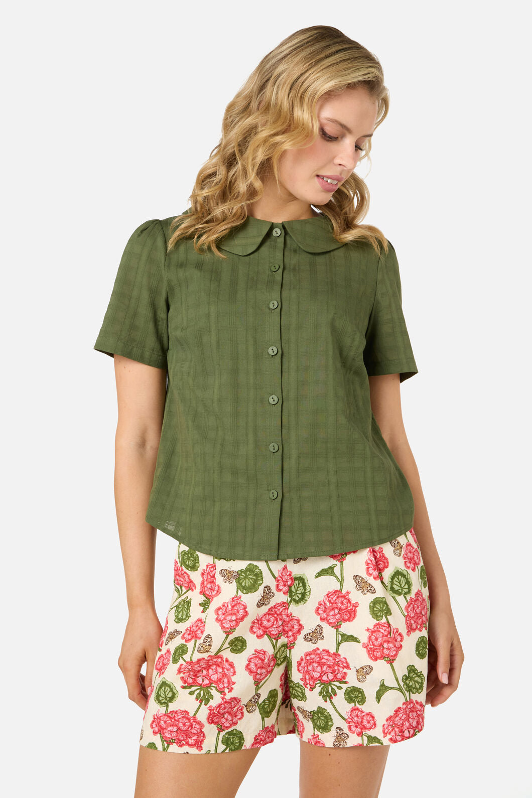 Princess Highway - Cindy Sweet Collar Blouse - olive