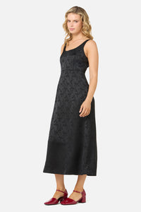 Princess Highway - Roma Satin Embossed Midi Dress - black