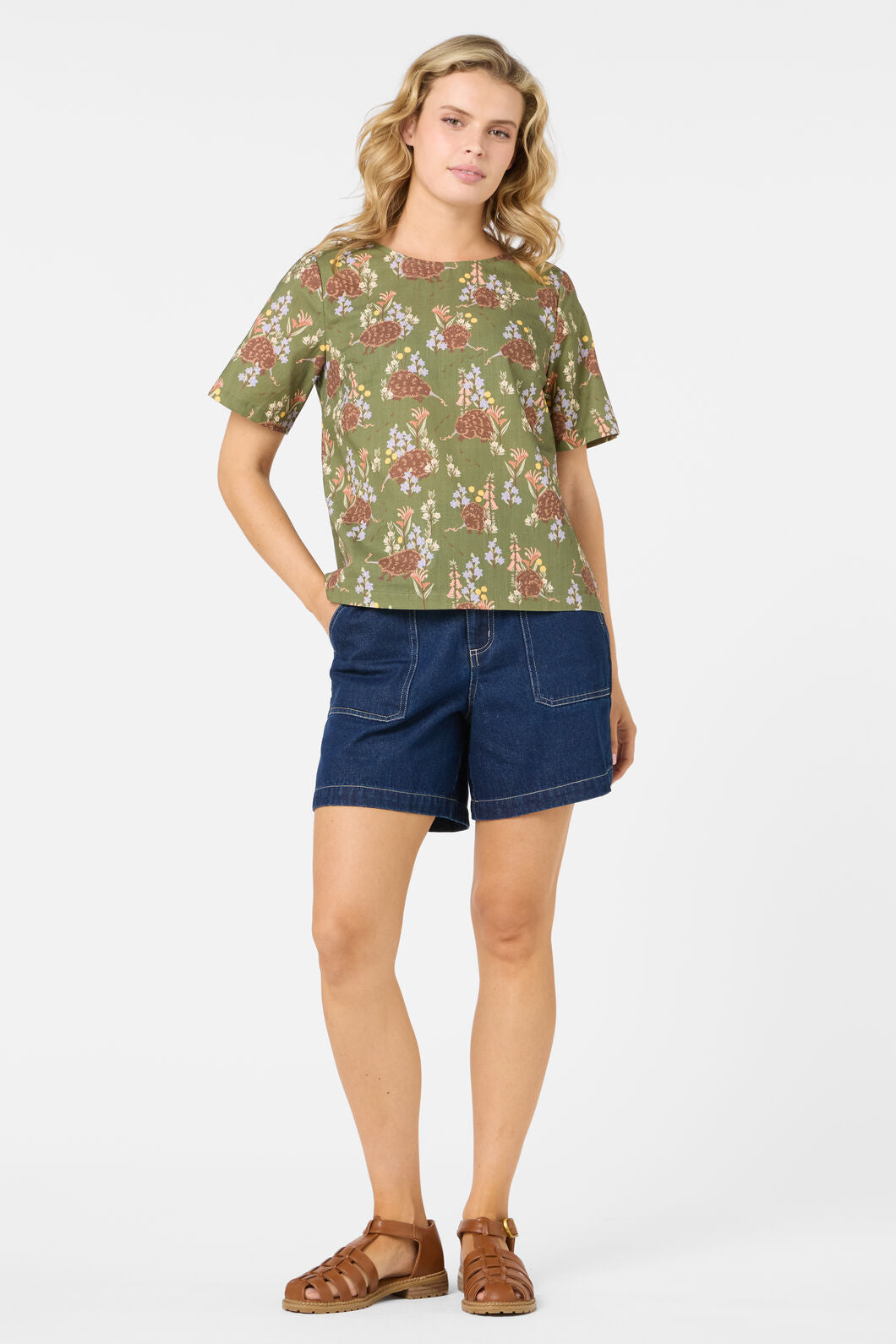 Princess Highway - Echidna Short Sleeve Top - green