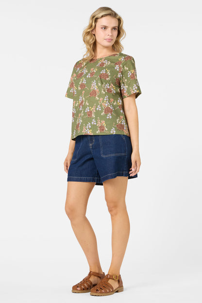 Princess Highway - Echidna Short Sleeve Top - green