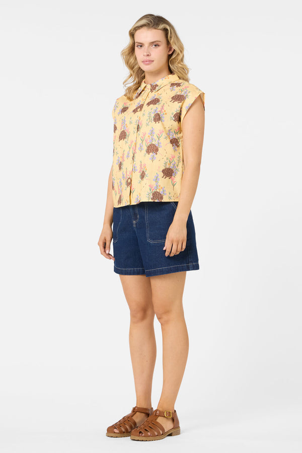 Princess Highway - Echidna Sleeveless Shirt - yellow