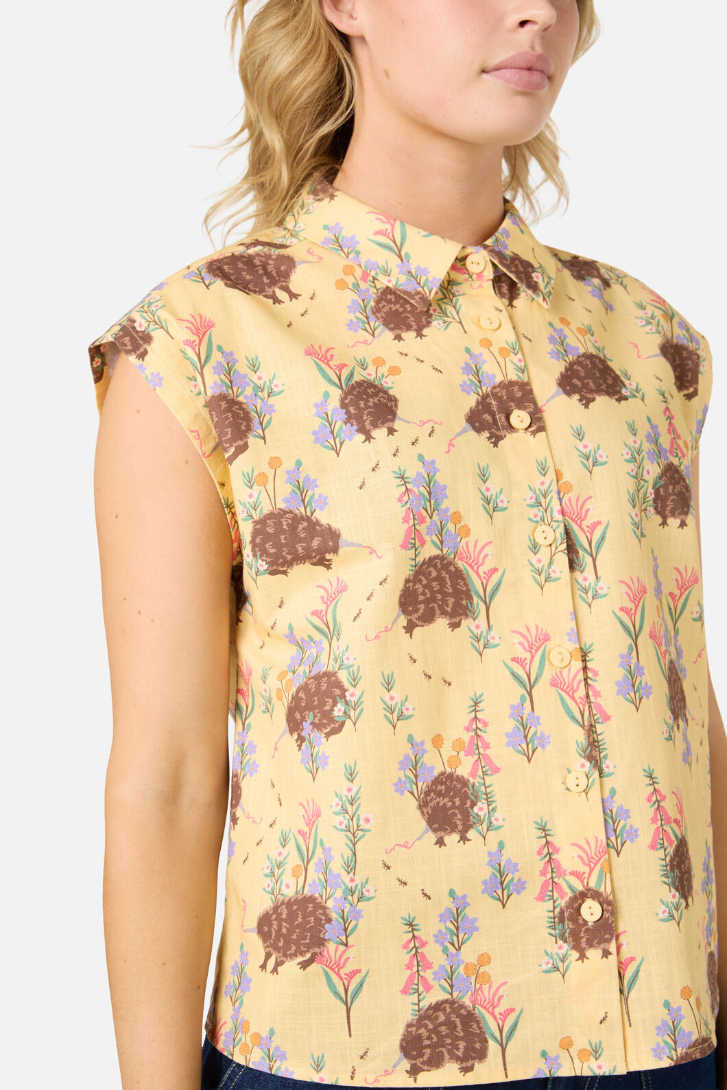 Princess Highway - Echidna Sleeveless Shirt - yellow