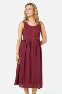 Princess Highway - Lily Broidery Midi Dress - wine