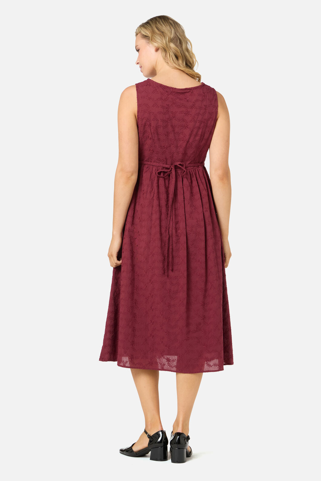 Princess Highway - Lily Broidery Midi Dress - wine
