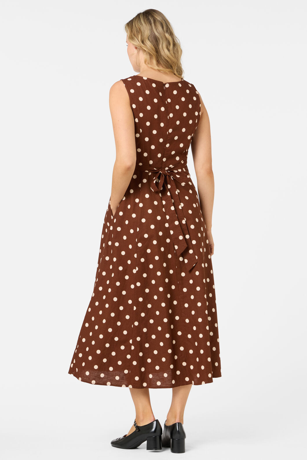 Princess Highway - Polka Dot Midi Dress - chocolate