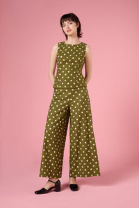Princess Highway - Polka Dot Wide Leg Pant - olive