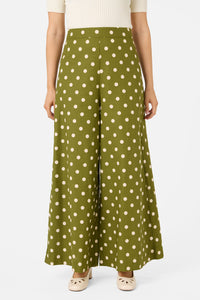 Princess Highway - Polka Dot Wide Leg Pant - olive