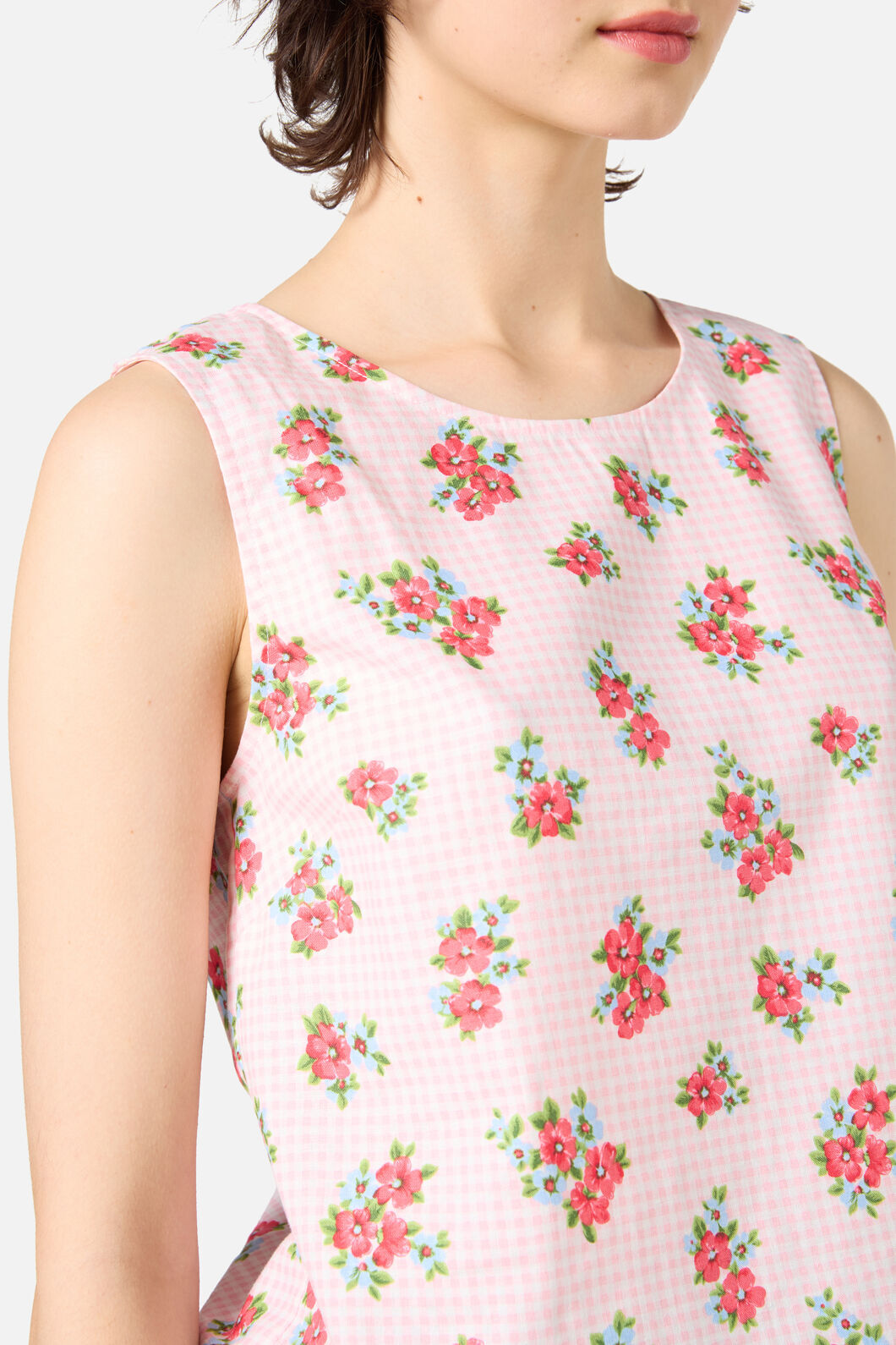 Princess Highway - Gingham Floral Shell Top - pink