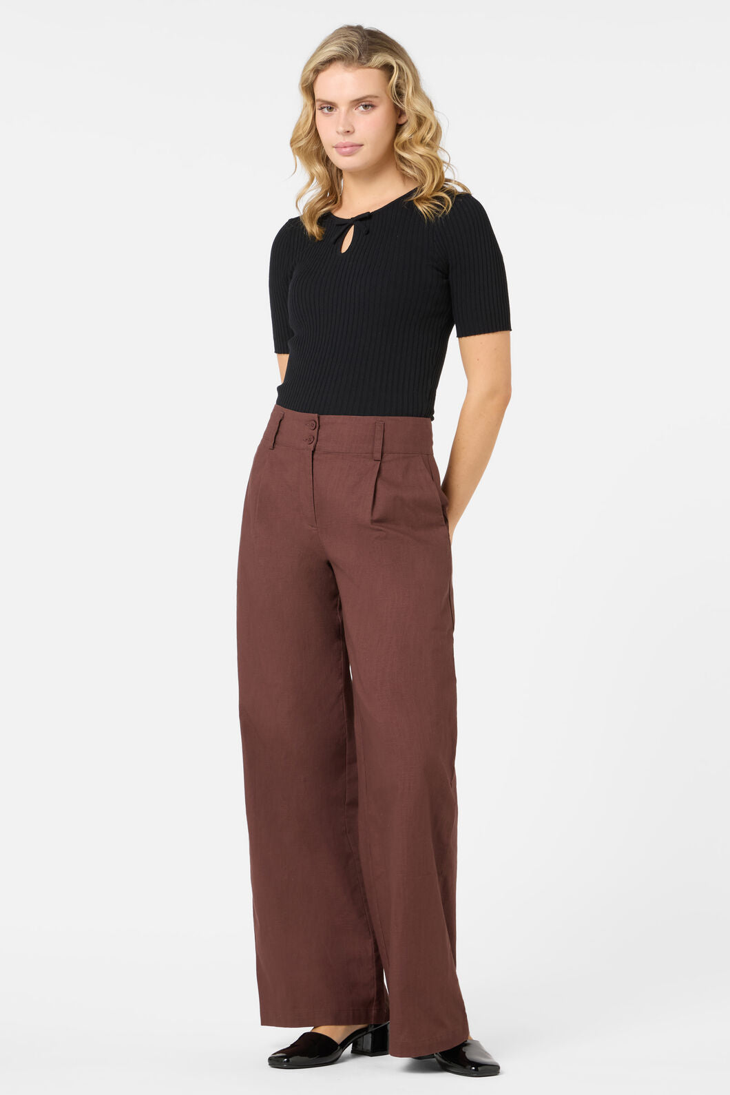 Princess Highway - Tatum Mid Rise Pants - chocolate
