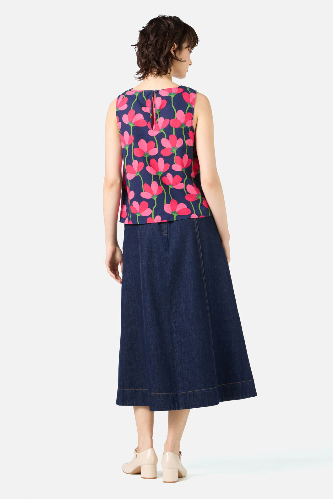 Princess Highway - Lulu Flower Shell Top - navy