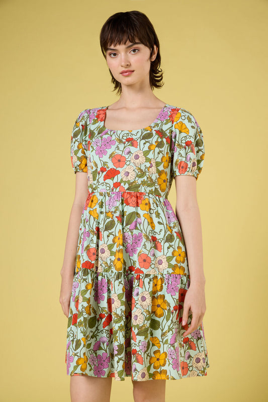 Princess Highway - Grasshopper Floral Mini Dress - green