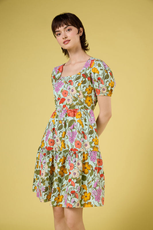 Princess Highway - Grasshopper Floral Mini Dress - green