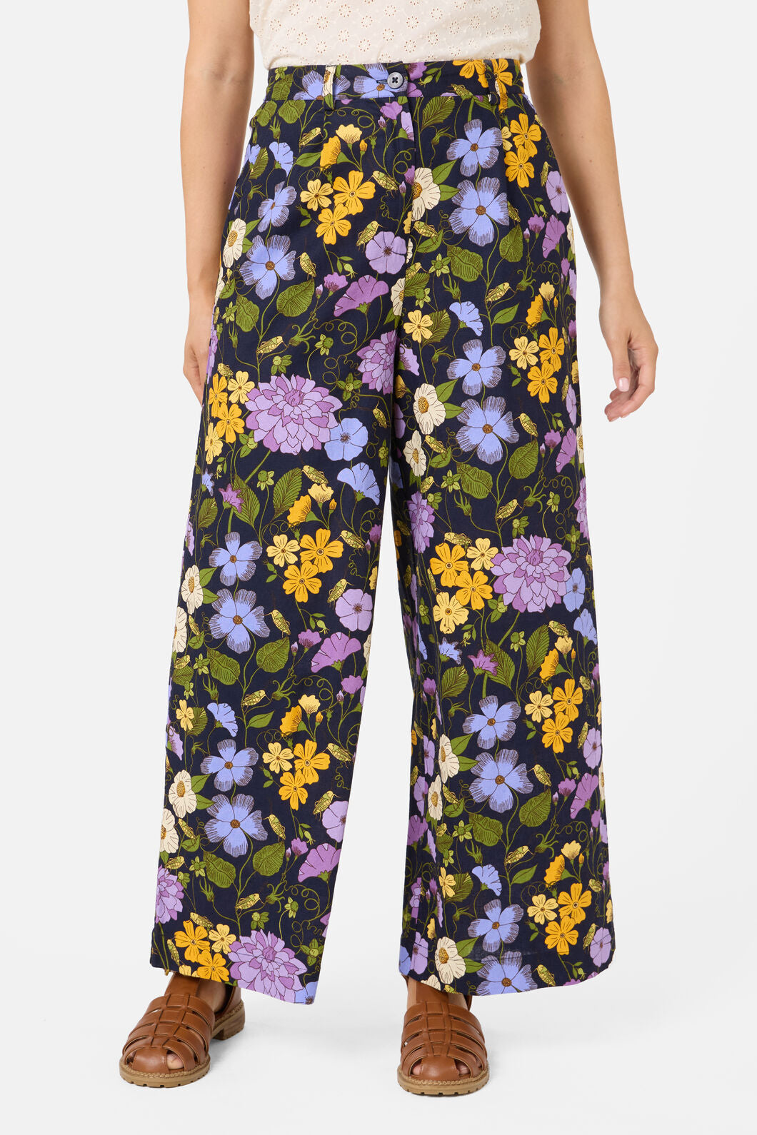 Princess Highway - Grasshopper Floral Pant - navy