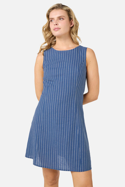 Princess Highway - Frankie Pinstripe Shift Dress - navy