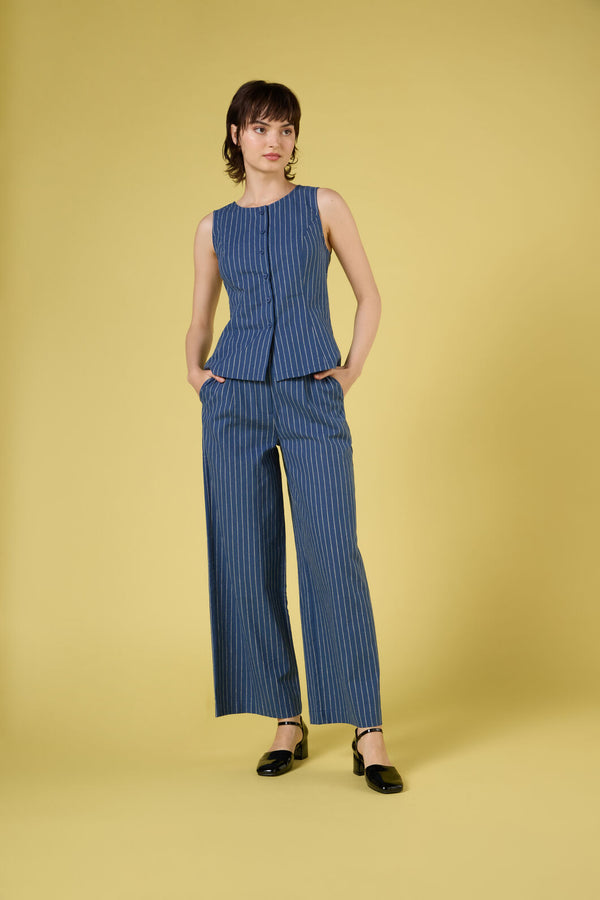 Princess Highway - Frankie Pinstripe Pant - navy