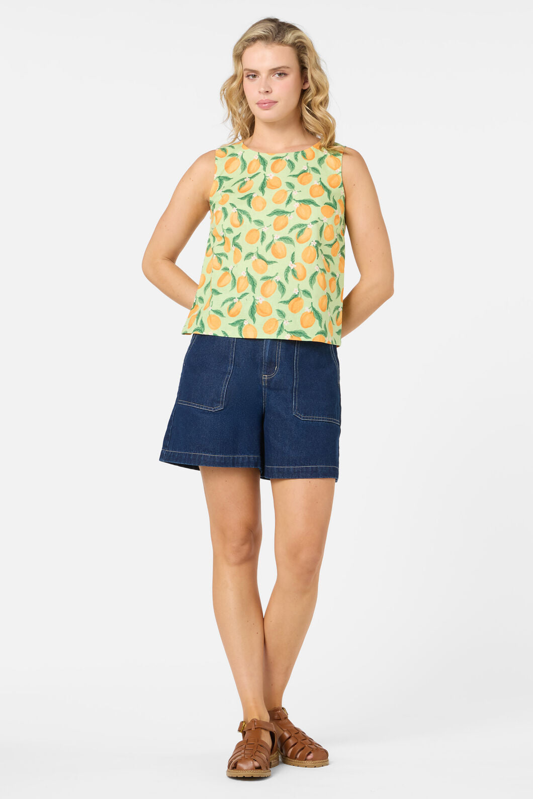 Princess Highway - Apricots Shell Top - green