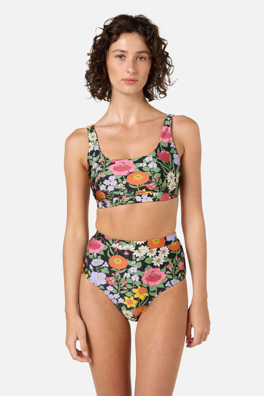 Princess Highway - Floral Field Bikini Top - black