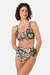 Princess Highway - Floral Field Bikini Bottom - black