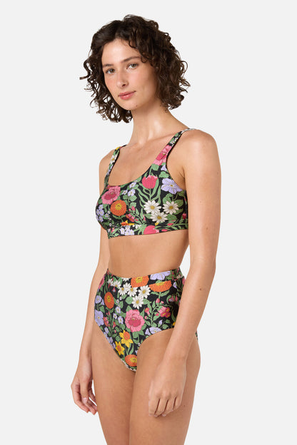 Princess Highway - Floral Field Bikini Bottom - black