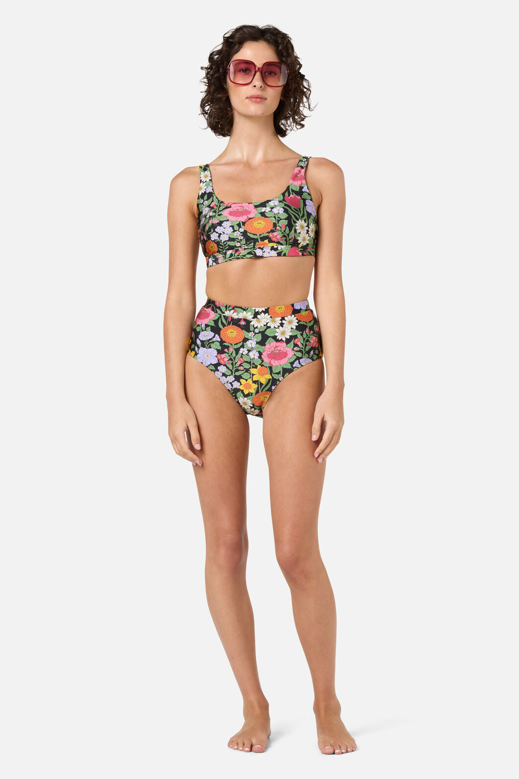 Princess Highway - Floral Field Bikini Bottom - black