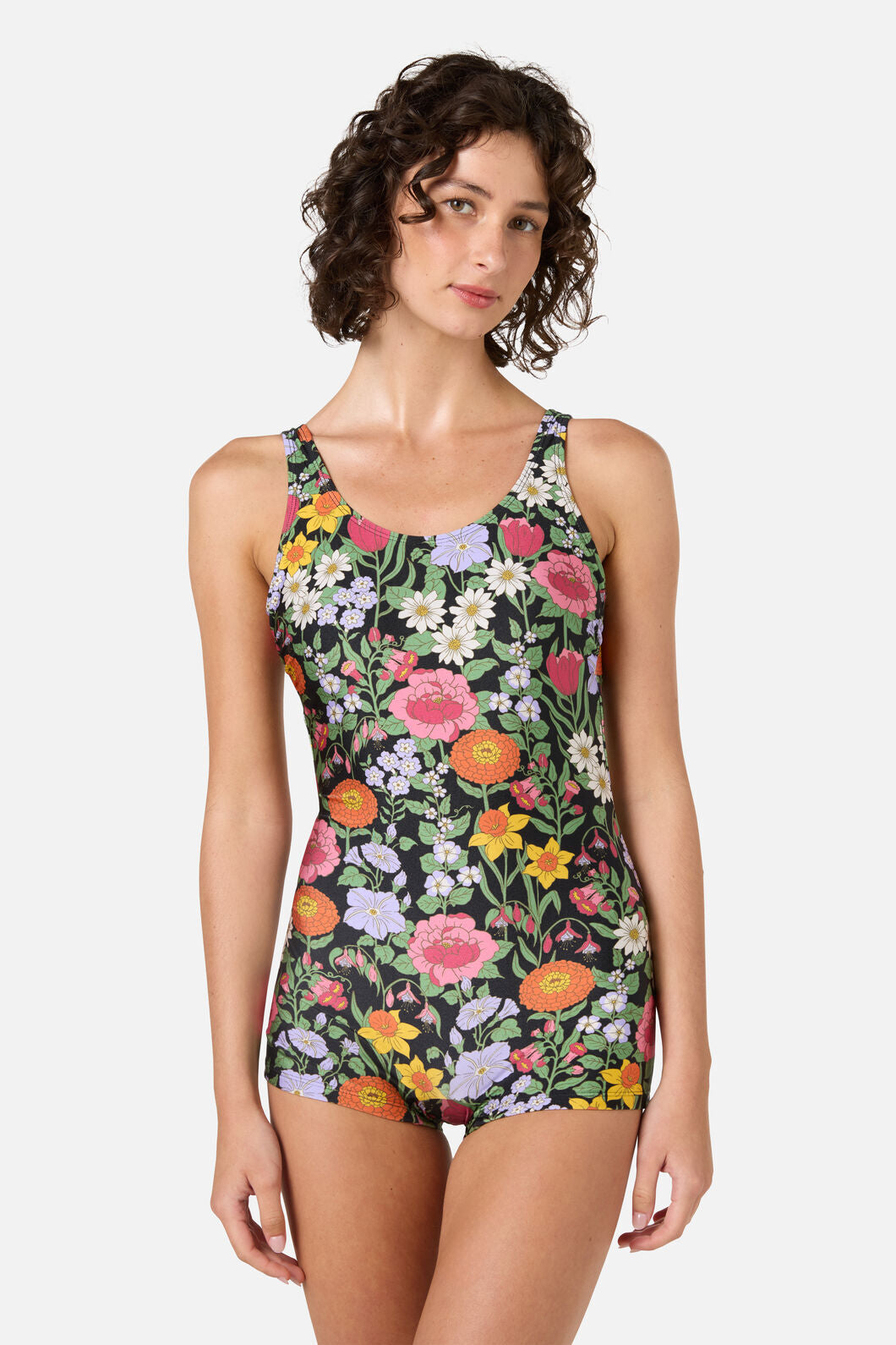 Princess Highway - Floral Field Boyleg One Piece - black