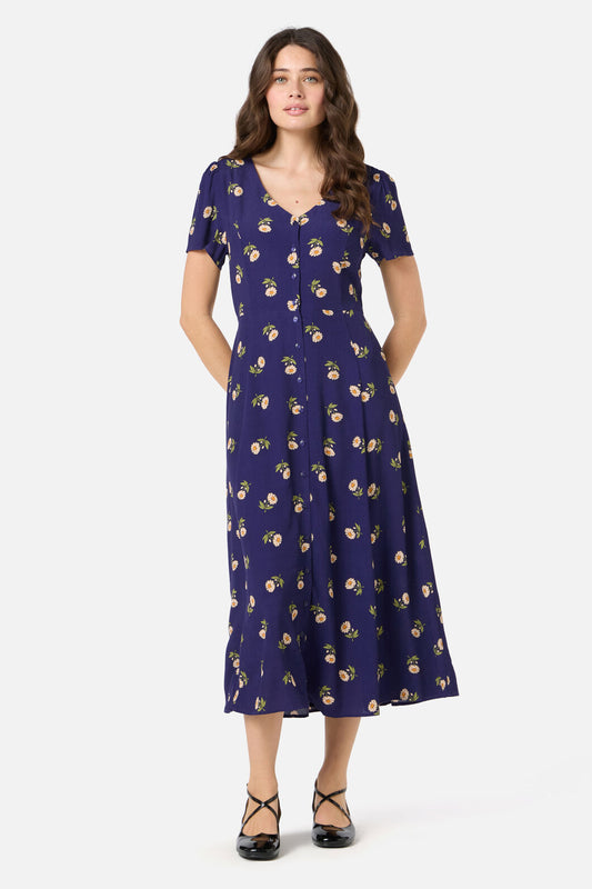Princess Highway - Marguerite Daisy Midi Dress - navy