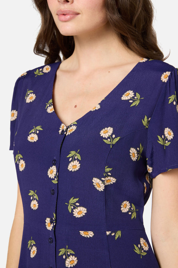 Princess Highway - Marguerite Daisy Midi Dress - navy