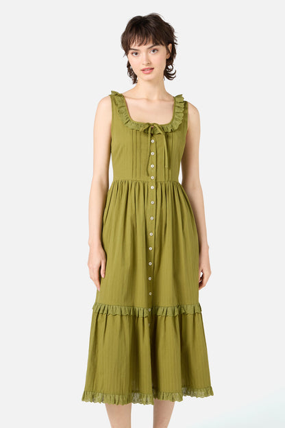 Princess Highway - Elise Corset Midi Dress - olive-green