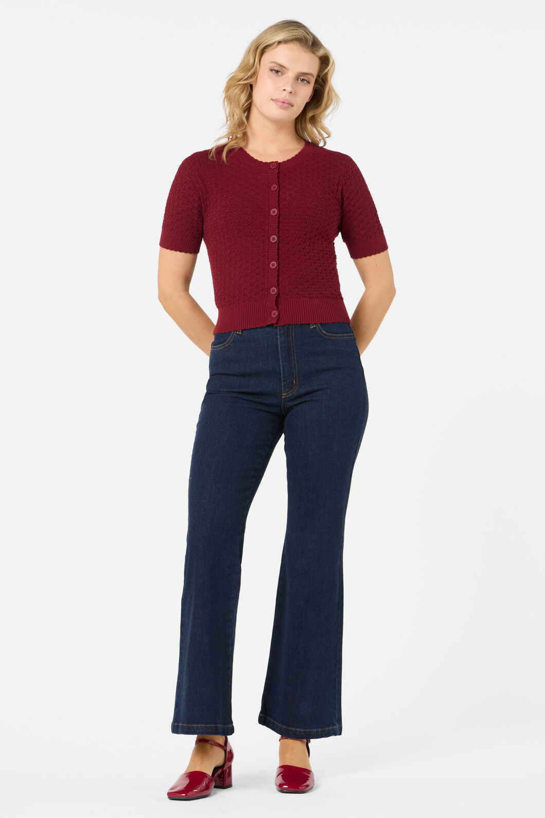 Princess Highway - Garden Short Sleeve Cardigan - henna