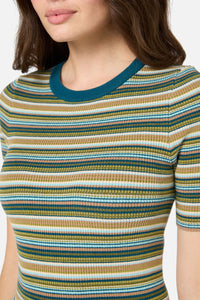 Princess Highway - Sadie Stripe Knit Top - teal